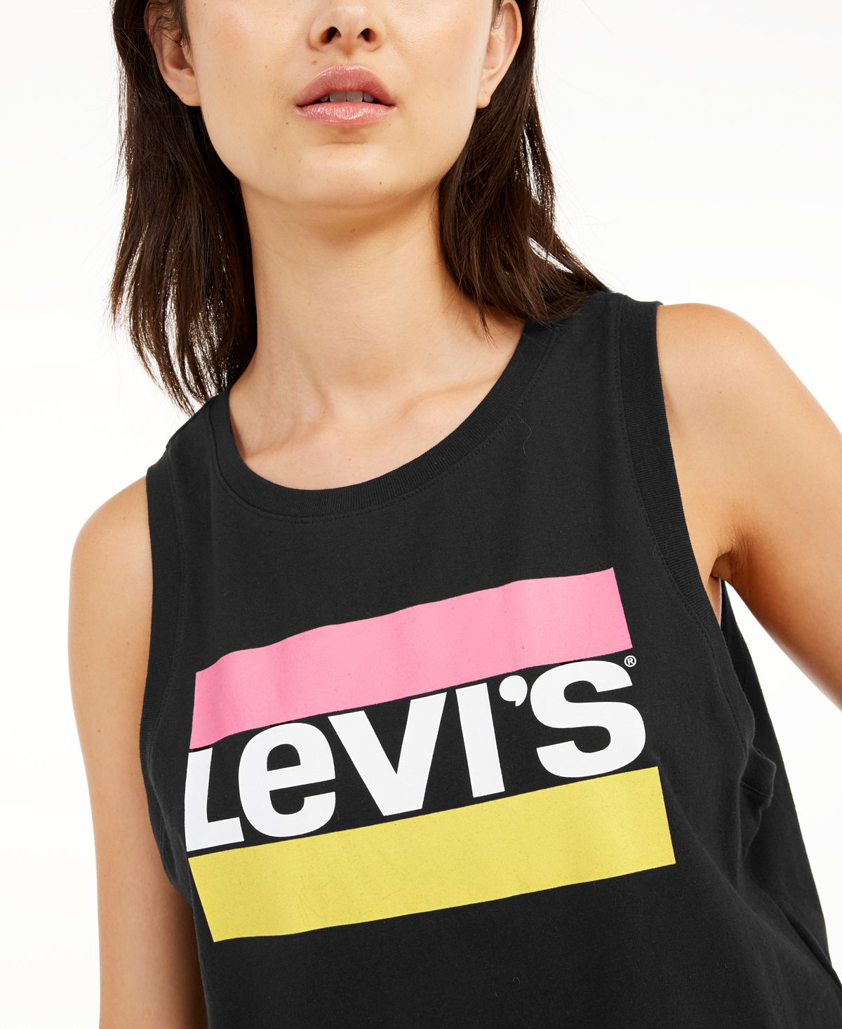 Levi's Women's Graphic Crop Tank Black Size Small