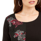 Alfani Women's  Short Sleeve T-Shirt Top Black Size M