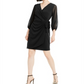 INC International Concepts Women's Balloon-Sleeve Wrap Dress  Black Size S