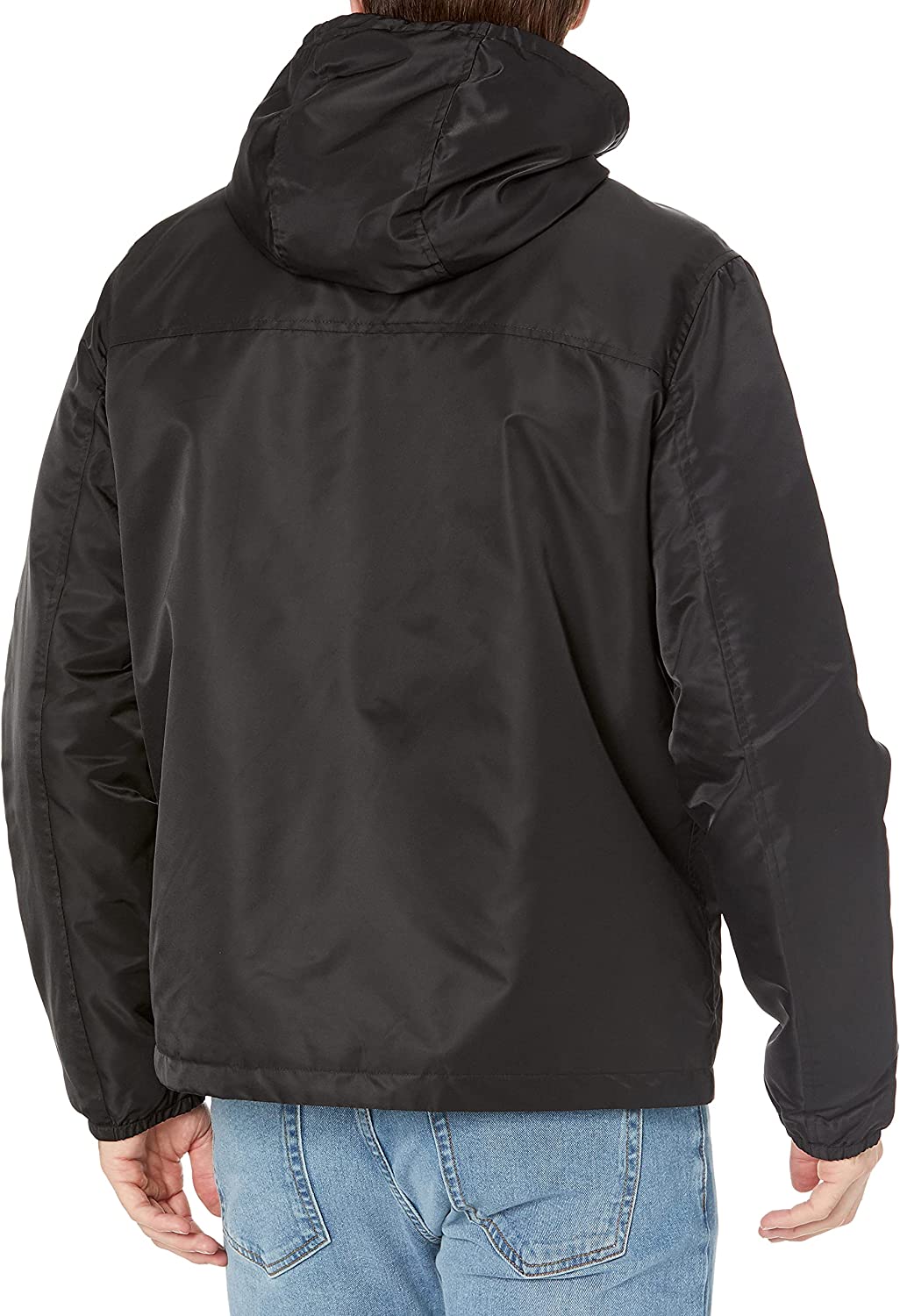 Levi's Men's Flight Satin Coaches with Bunny Sherpa Hoodie Black Size Small