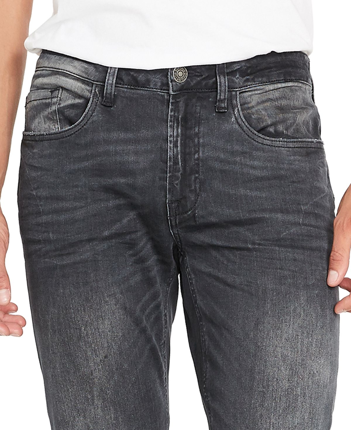 Buffalo David Bitton Men's Six-x Sandblasted Jeans Black Size 34X34