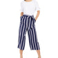 Maison Jules Women's Striped Ruffle Sleeves Jumpsuit Blue Size Medium