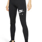 Nike Women's Air Graphic Fast 7/8 Tights Black Size X-Small