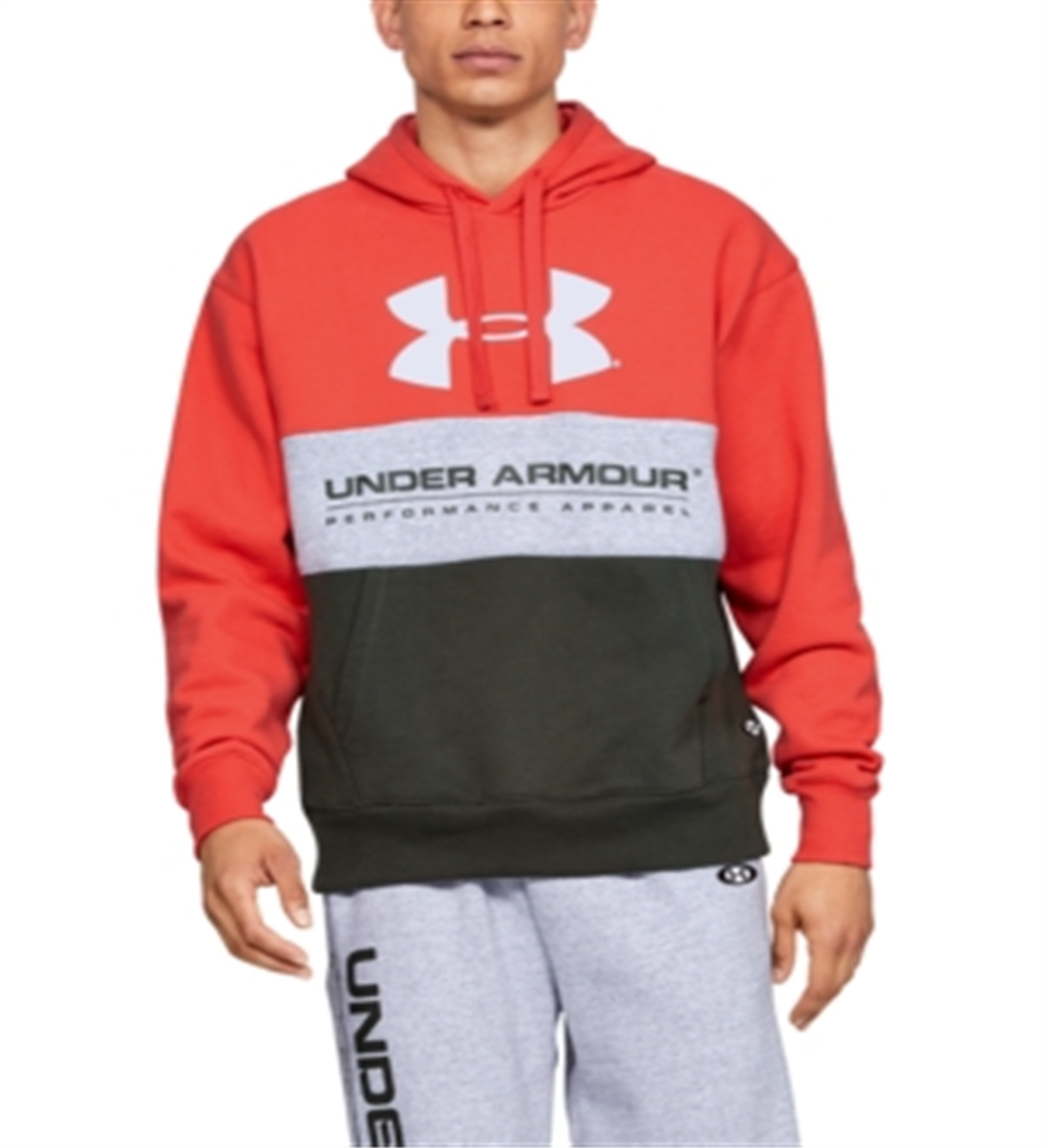 Under Armour Men's Sweatshirts and Hoodies Martian Performance Originators Fleece Logo Hoodie Red Size Medium