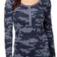 William Rast Women's Kairah Henley Top Blue Size S