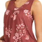 Style & Co Women's Floral Print Mesh Tank Top Wine Size Small