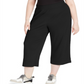 Ideology Women's Plus Ribbed Culottes Pants Black Size 1X