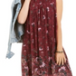 Style & Co Women's Floral Print Smocked Dress Wine Size XL