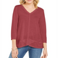 Style & Co Women's Seam-Detail High-Low Top  Red Size XS