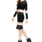 Taylor Women's Striped MIDI Sweater Dress Black Size X-Large