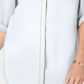 JM Collection Women's Caviar Trim Button up Top Blue Size Medium
