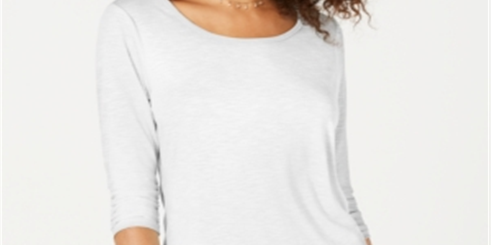 Style & Co Women's Chiffon Hem Top White Size X-Small
