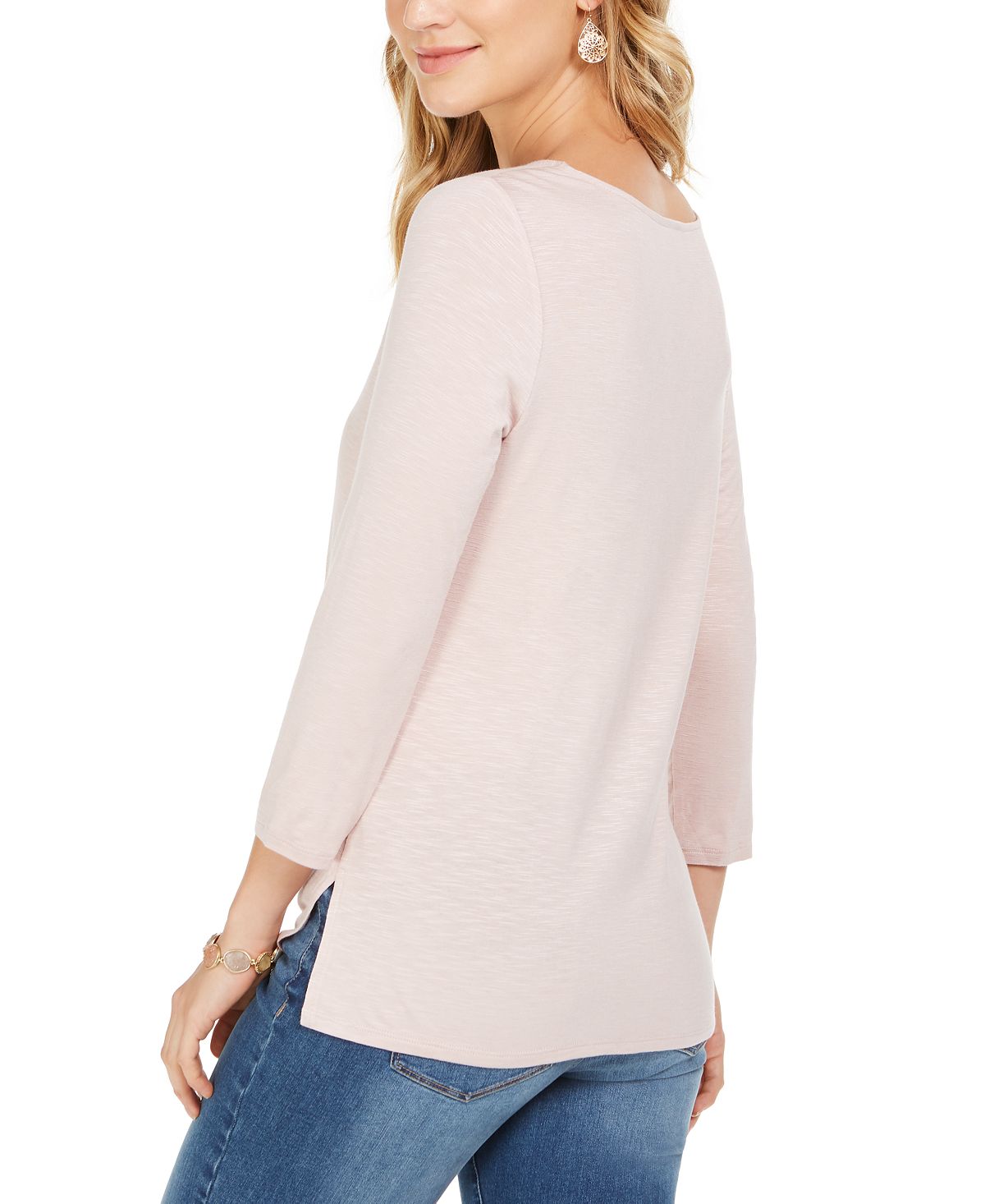 Style & Co Women's Tie Front Top Pink Size X-Large