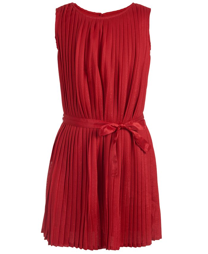 Tommy Hilfiger Kids Pleated Sleeveless Dress Girl's Dress Red Size 16