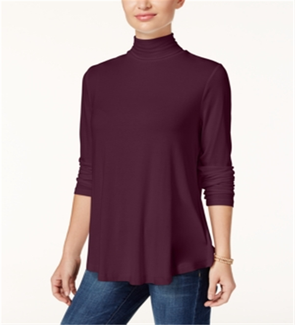 JM Collection Women's Turtleneck Top Red Size X-Small
