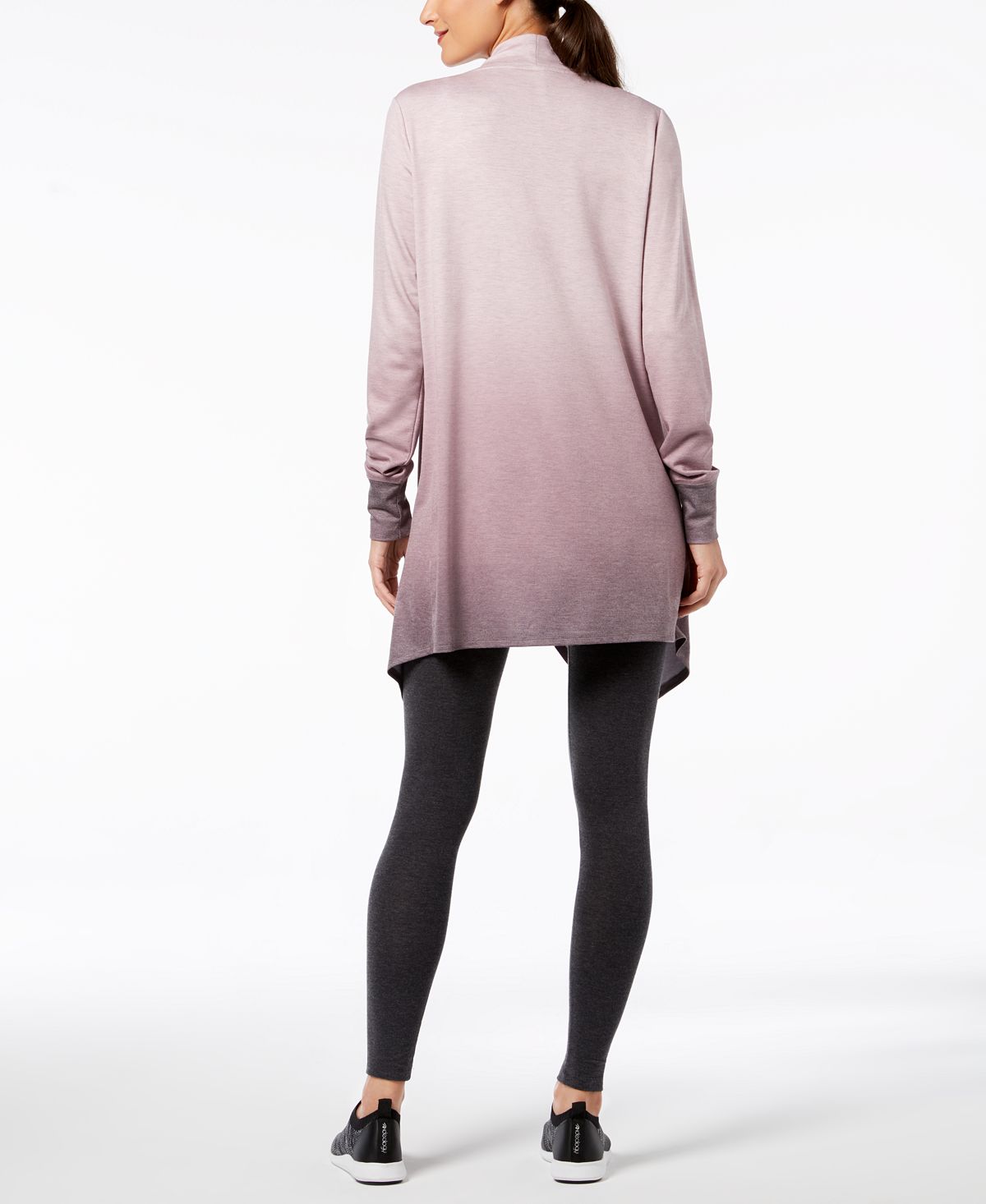 Ideology Women's Open Cardigan Hi-Lo Active Wear Top Pink  Size Large