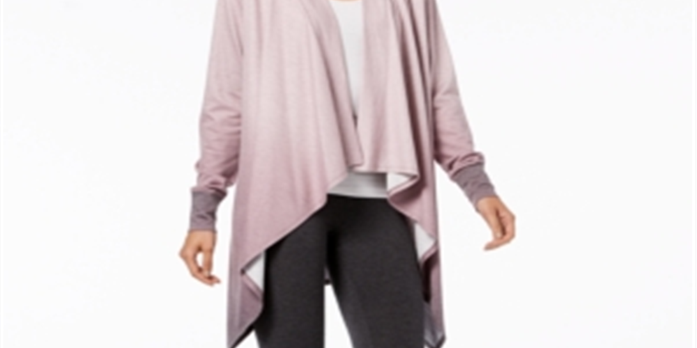 Ideology Women's Open Cardigan Hi-Lo Active Wear Top Pink  Size Large