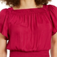 INC Women's Smocked Flutter Sleeves Top Pink Size S