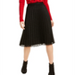 Maison Jules Pleated Metallic MIDI Skirt Black Size 2XS