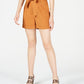 Bar III Women's  Crepe Belted Shorts Brown Size 6