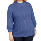 Karen Scott Women's Plus Cable Knit Cardigan Sweater Brown Size -1X