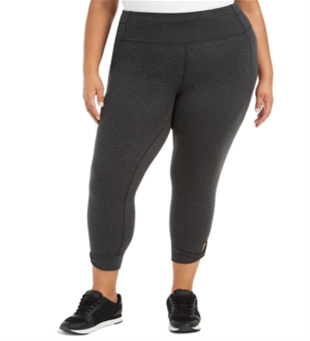 Calvin Klein Women's Performance Keyhole Hem Leggings Gray Size -2X