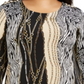 NY Collection Women's Plus Printed 3/4 Sleeve Asymmetric Top Black Size 3X