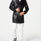 INC International Concepts Men's Faux Leather Dressy Trench Coat Black Size Medium