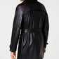 INC International Concepts Men's Faux Leather Dressy Trench Coat Black Size Medium