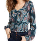 Gypsies & Moondust Junior's Shine Smocked Top Blue Size X-Small