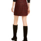 Maison Jules Women's Metallic Tweed Mini Skirt Red Size 8