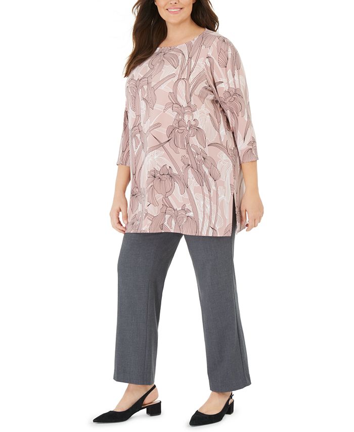 Alfani Women's Plus Floral Print Tunic Pink Size 3X