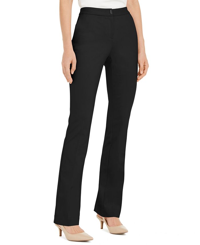 Alfani Women's High Waist Business Straight Leg Pants Black Size 8