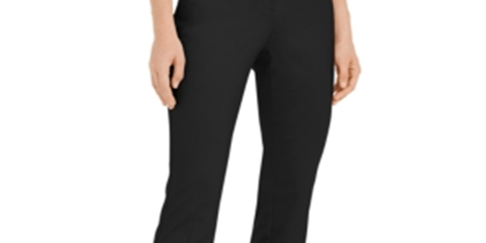 Alfani Women's High Waist Business Straight Leg Pants Black Size 8