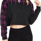 Puma Women's Floral Cropped Hoodie Black Size X-Small