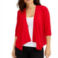 Alfani Women's Draped Open Front Cardigan Red Size X-Large