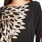 Alfani Women's Printed Button Sleeve Top Black Size Small