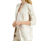 Alfani Women's Floral Print 3/4 Sleeve Blazer Beige Size Large