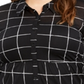 Style & Co Women's Plus Floral Print Tiered Blouse Black Size 0X