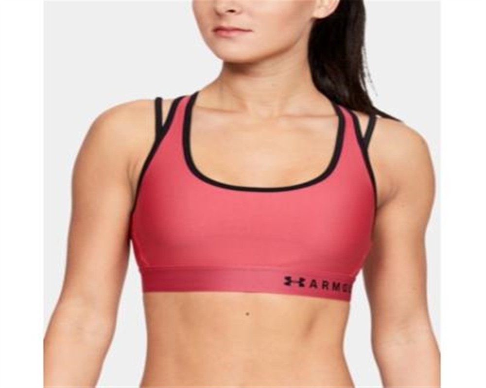 Under Armour Women's Armour Mid Crossback Strappy Sports Bra Pink Size X-Small