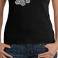 LA Pop Art Women's Woof Paw Prints T-Shirt Black Size Medium