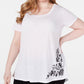 Seven7 Jeans Women's Trendy Plus Ruched Back Top White Size 1X