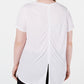 Seven7 Jeans Women's Trendy Plus Ruched Back Top White Size 1X