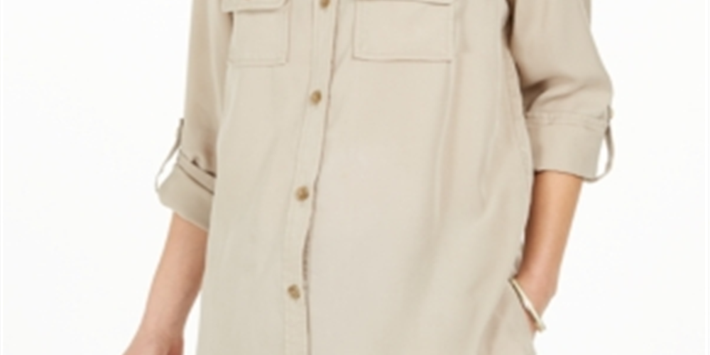 Charter Club Women's Utility Shirt Brown Size Small