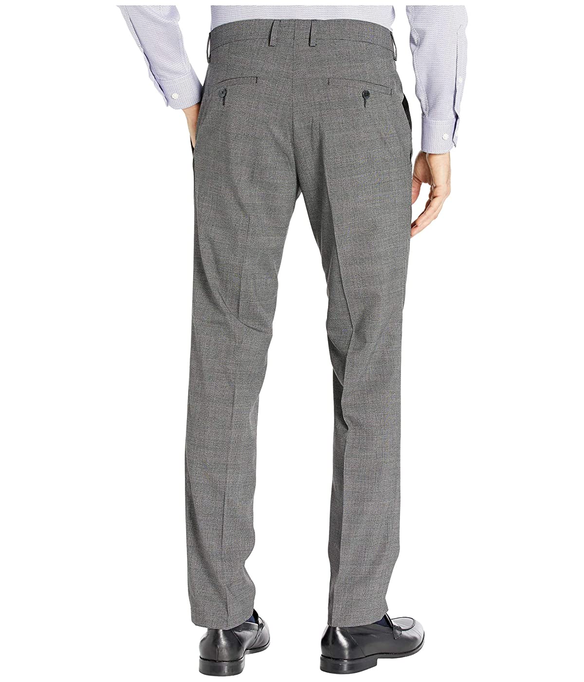 Kenneth Cole Reaction Men's Glen Plaid Slim Fit Dress Pants Gray Size 33X30