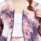 Planet Gold Women's Tie Dye Zip Front Jacket Pink Size 2X