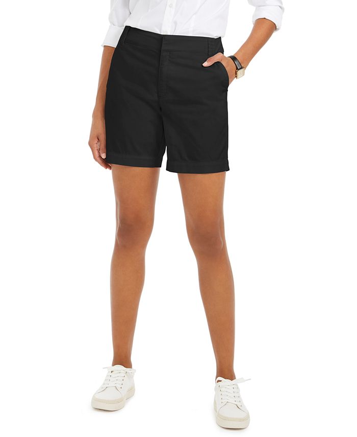 Charter Club Women's Twill Casual Shorts Black Size 14