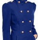 INC International Concepts Women's Double Breasted Coat Blue Size Medium