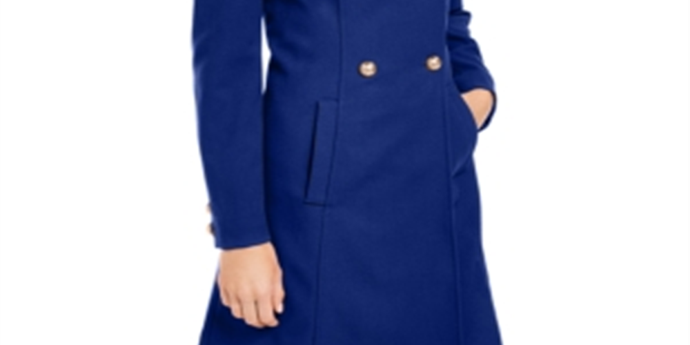 INC International Concepts Women's Double Breasted Coat Blue Size Medium