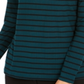 Charter Club Women's Striped Turtleneck Top Green Size X-Small